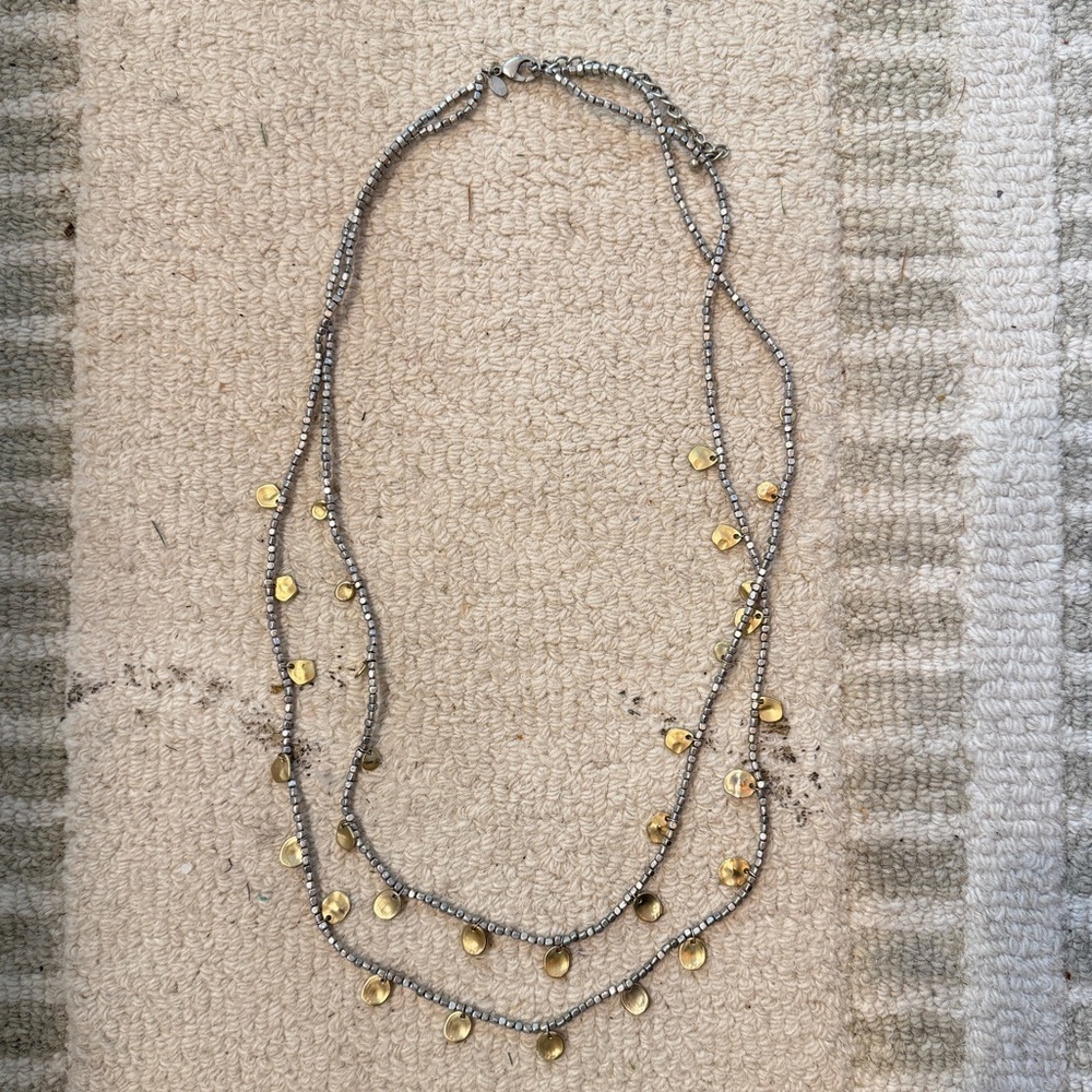 Chico’s Mixed Metal Beaded Necklace - Picture 2 of 6